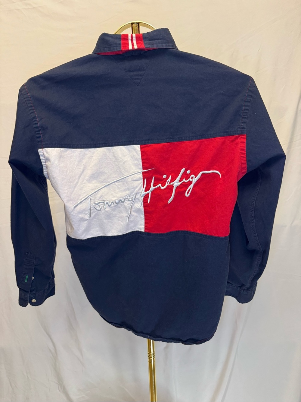 Tommy Hilfiger Navy, Red & White Colorblocked Shirt Jacket